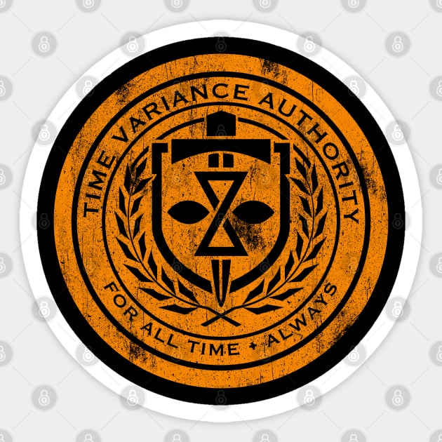 Time Organization logo - distressed texture Sticker by wookiemike